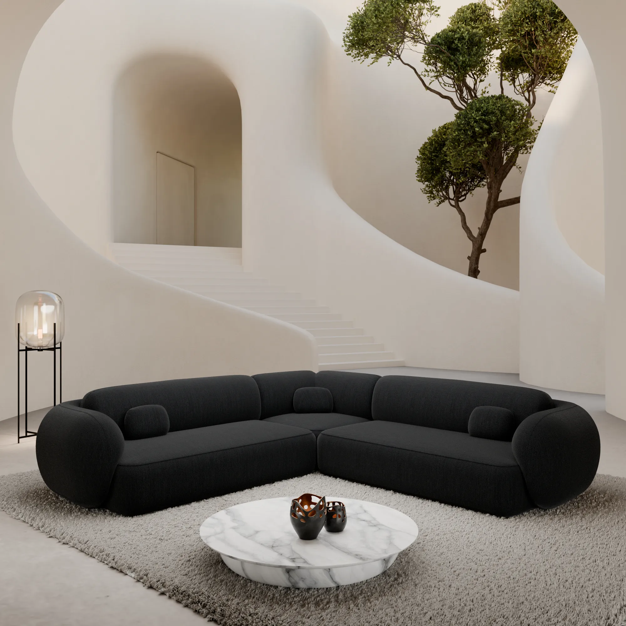 Strukturstoff Ecksofa Mira