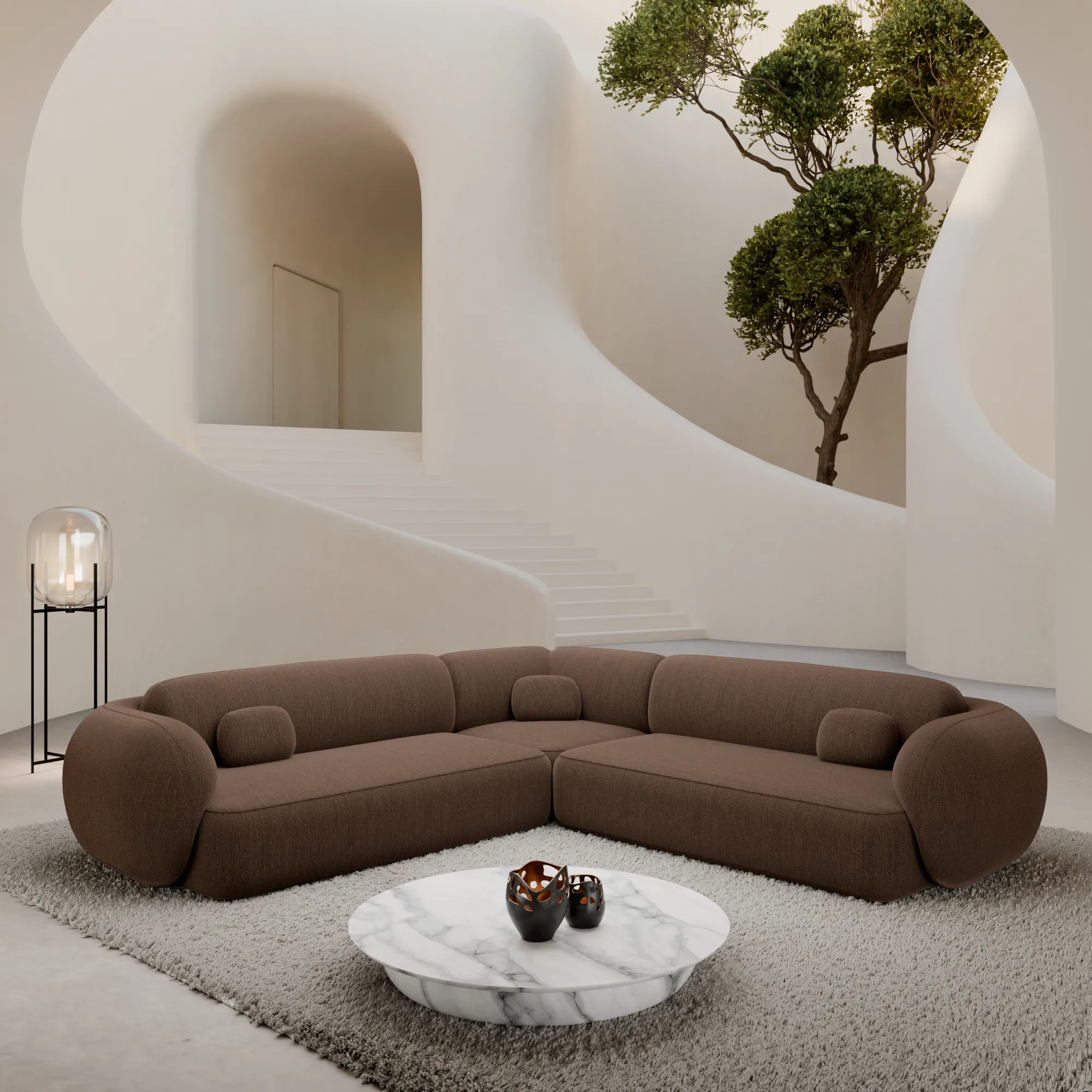Strukturstoff Ecksofa Mira