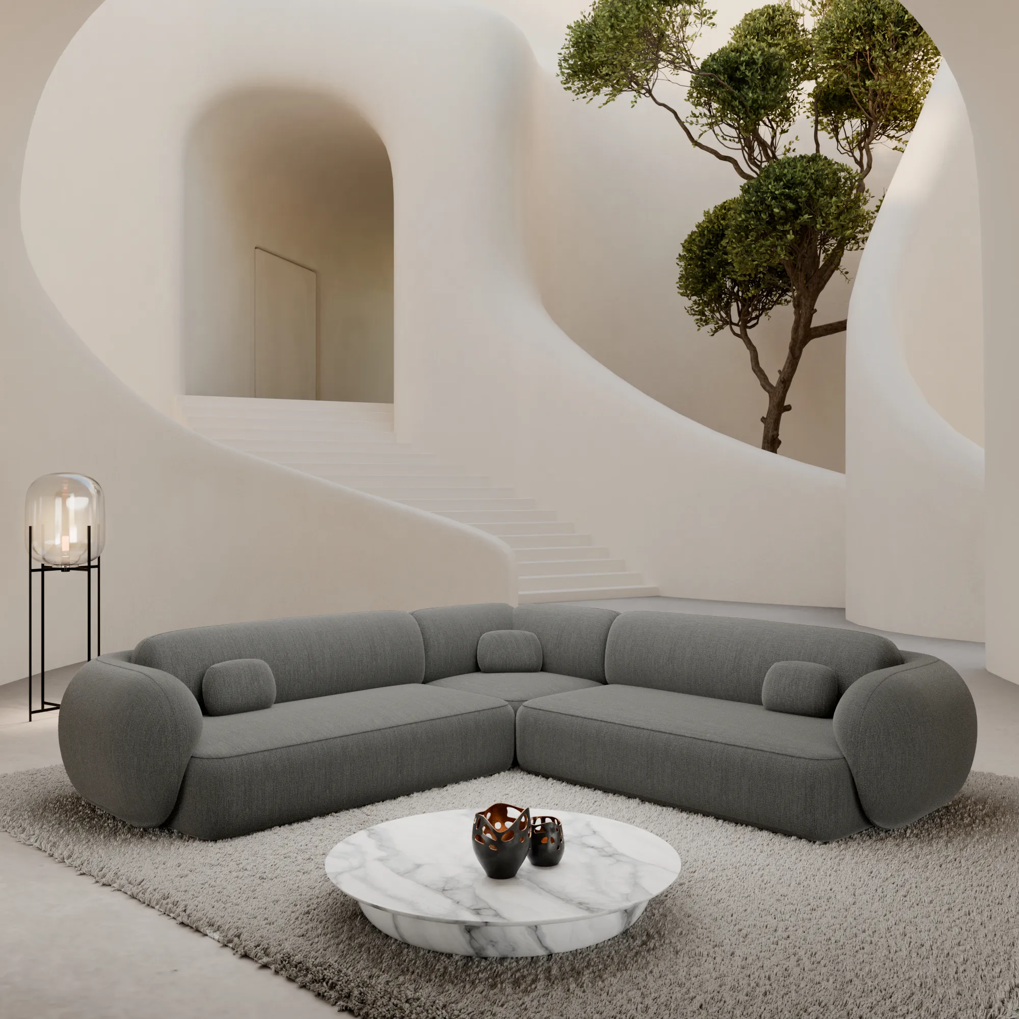 Strukturstoff Ecksofa Mira