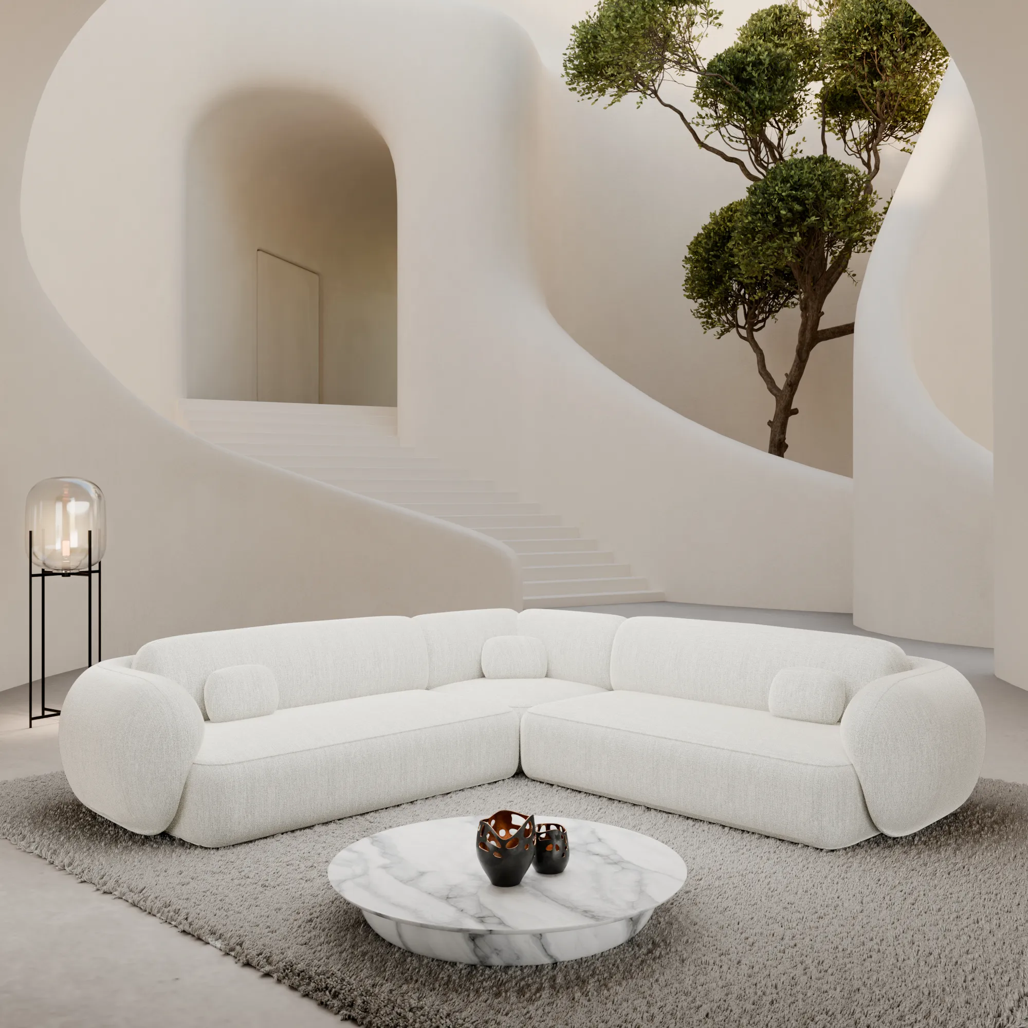 Strukturstoff Ecksofa Mira