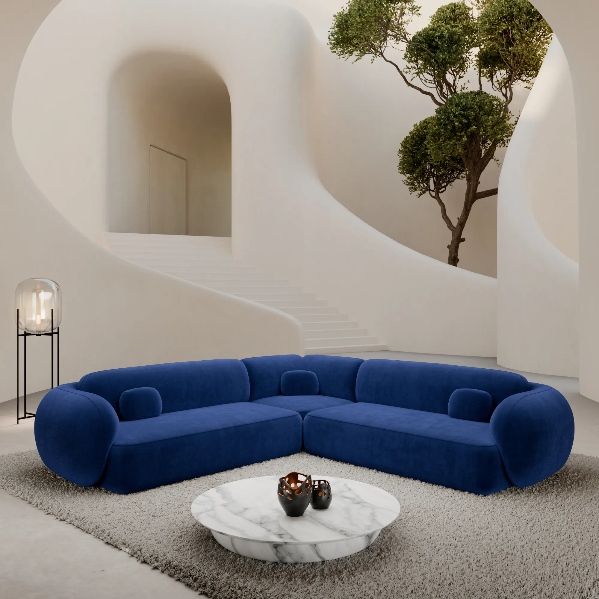 Samtstoff Ecksofa Mira