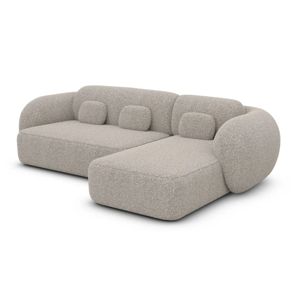 Bouclé L-Form Sofa Mira