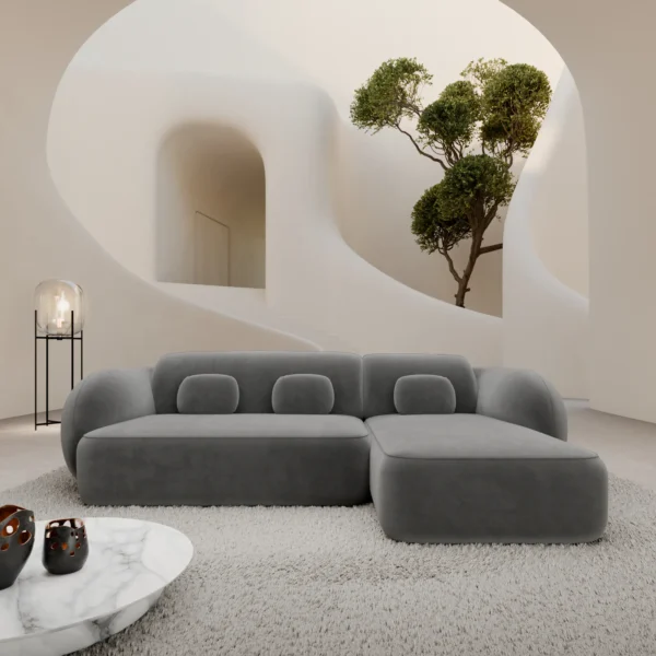 Samtstoff L-Form Sofa Mira