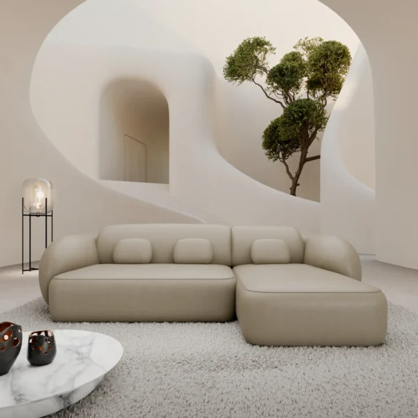 Echtleder L-Form Sofa Mira