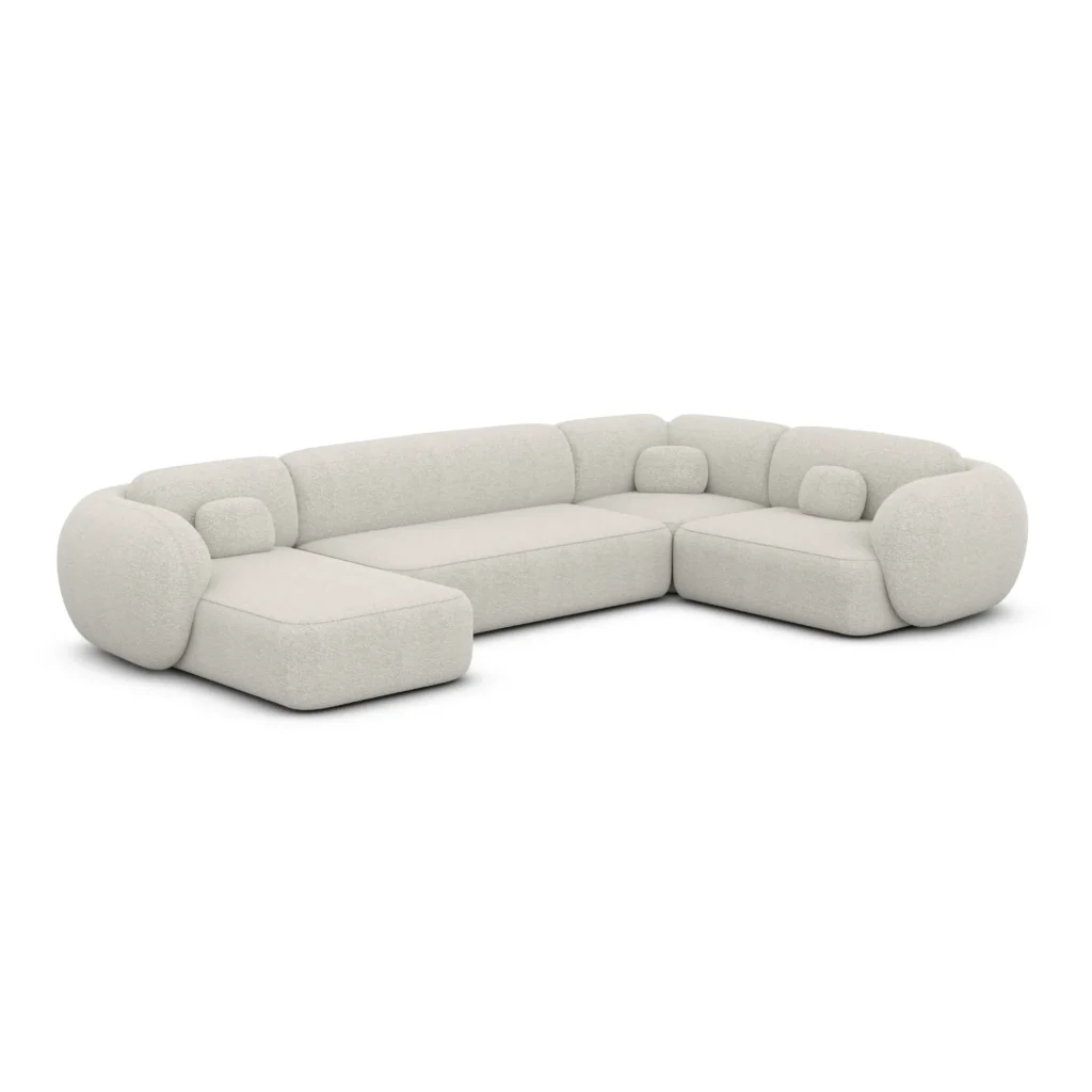 Bouclé U-Form XL Wohnlandschaft Mira