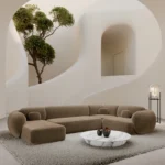 Samtstoff U-Form XL Wohnlandschaft Mira