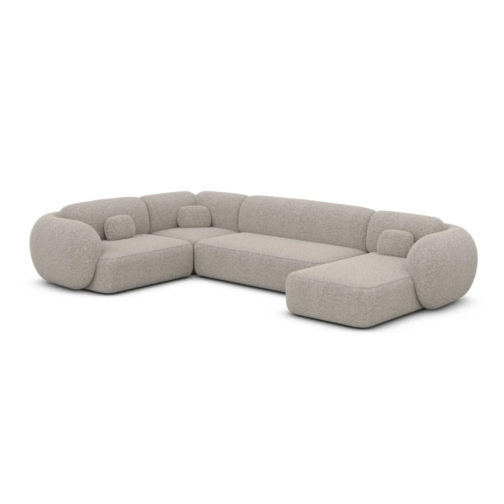Bouclé U-Form XL Wohnlandschaft Mira