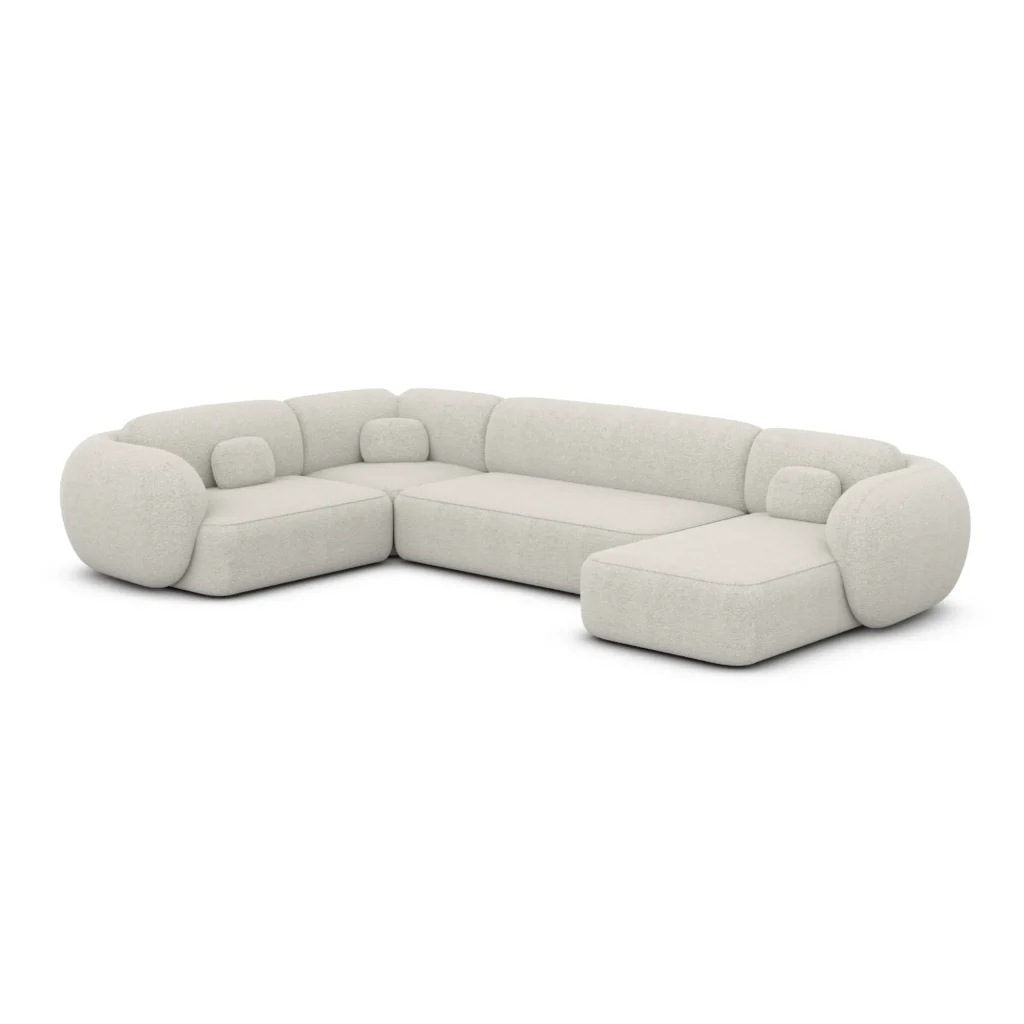 Bouclé U-Form XL Wohnlandschaft Mira