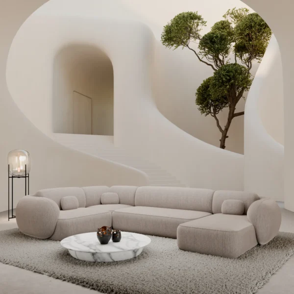 Strukturstoff U-Form XL Wohnlandschaft Mira