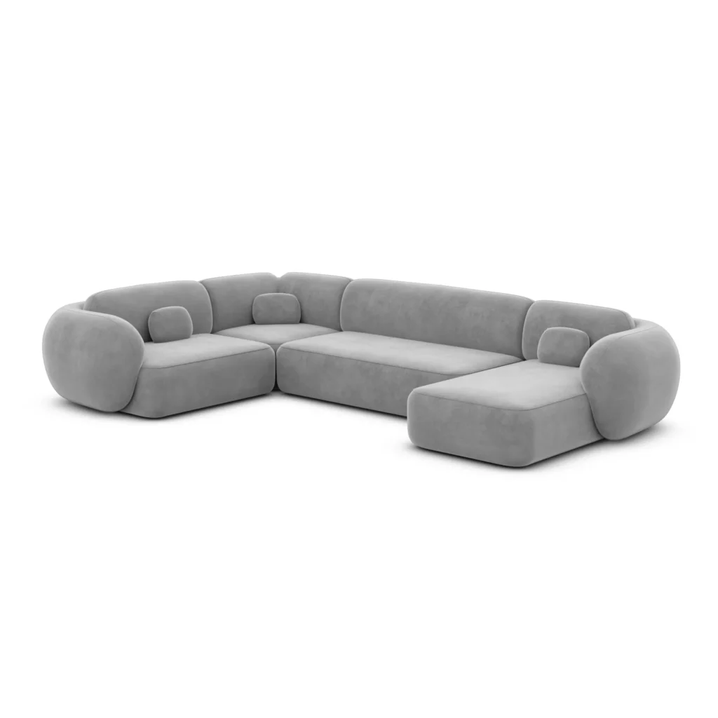 Samtstoff U-Form XL Wohnlandschaft Mira