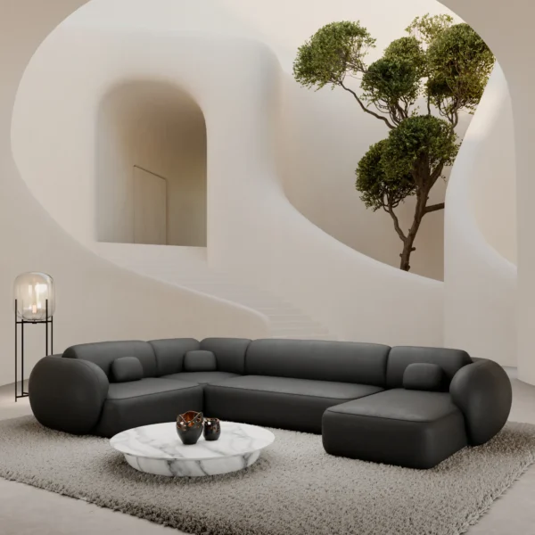 Echtleder U-Form XL Wohnlandschaft Mira