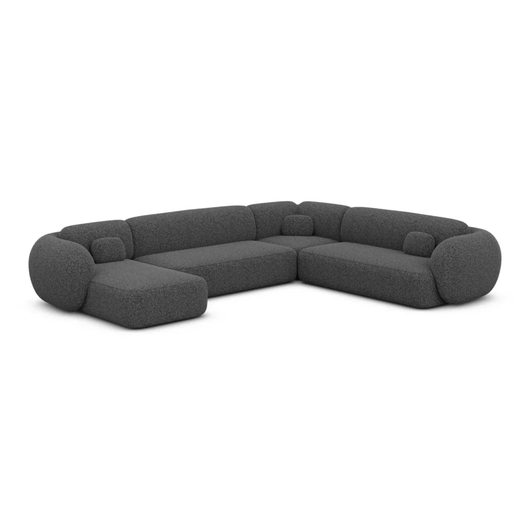Bouclé U-Form XXL Wohnlandschaft Mira