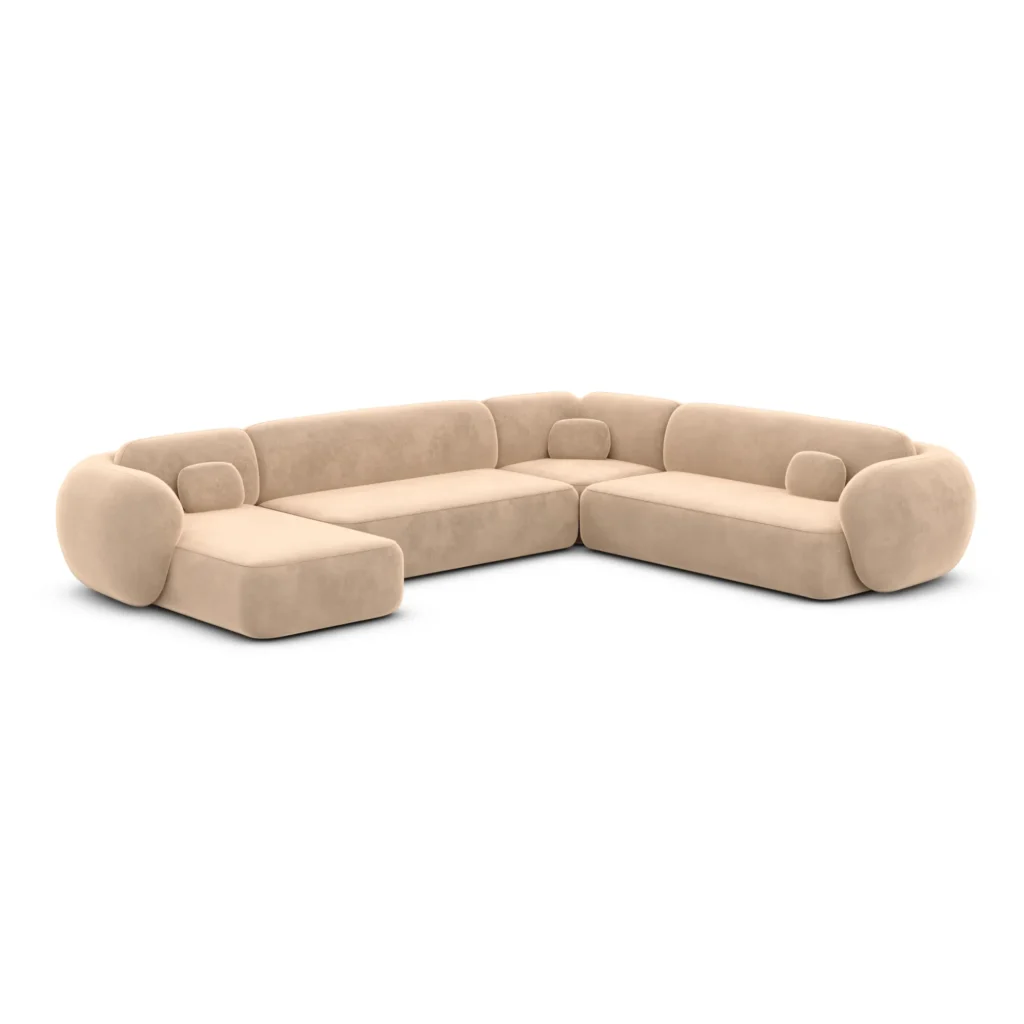 Samtstoff U-Form XXL Wohnlandschaft Mira