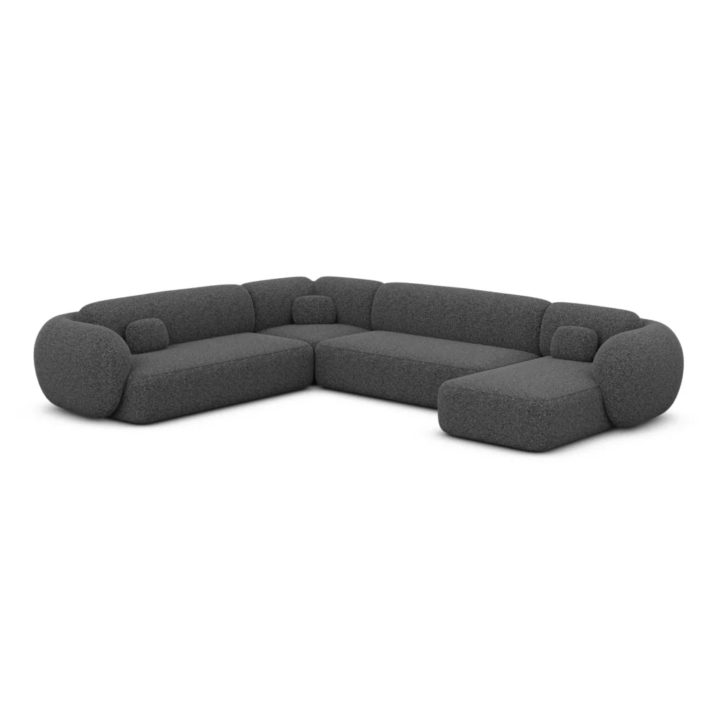 Bouclé U-Form XXL Wohnlandschaft Mira