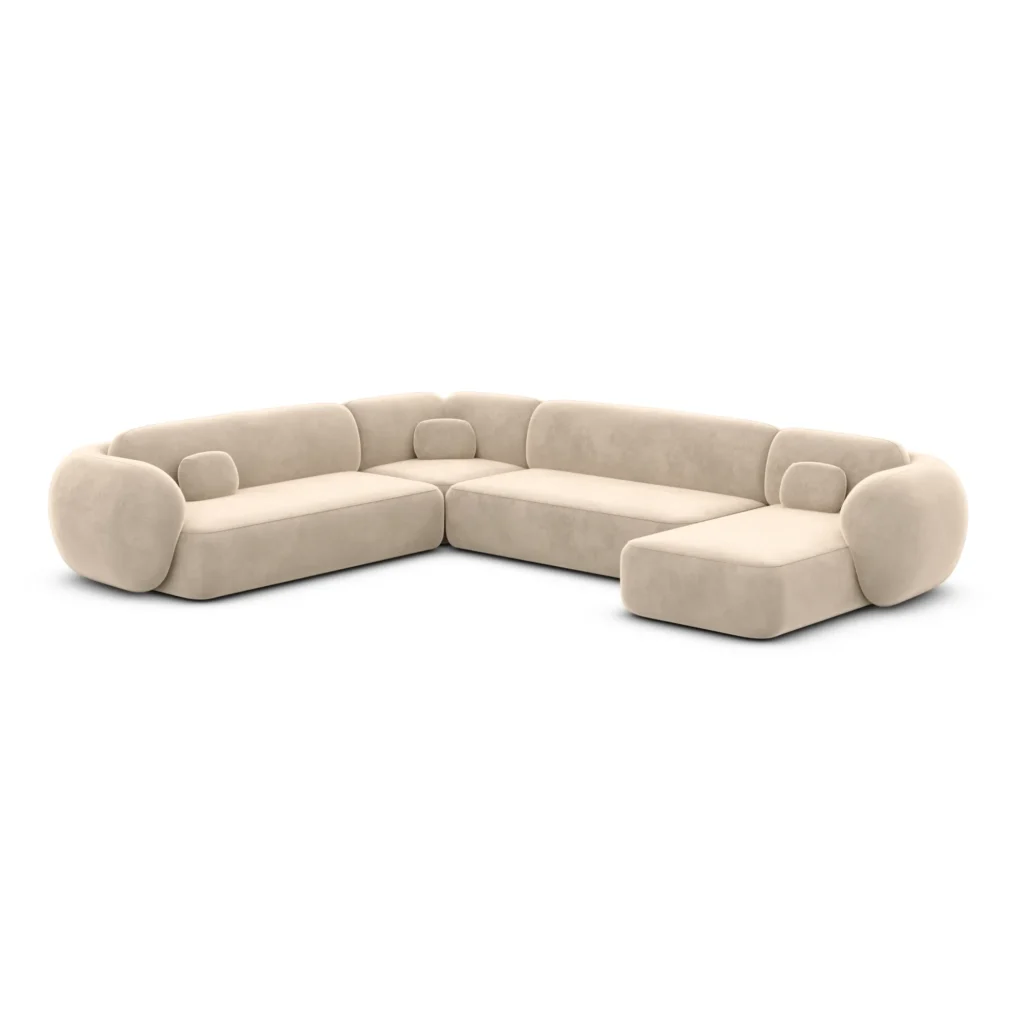 Samtstoff U-Form XXL Wohnlandschaft Mira
