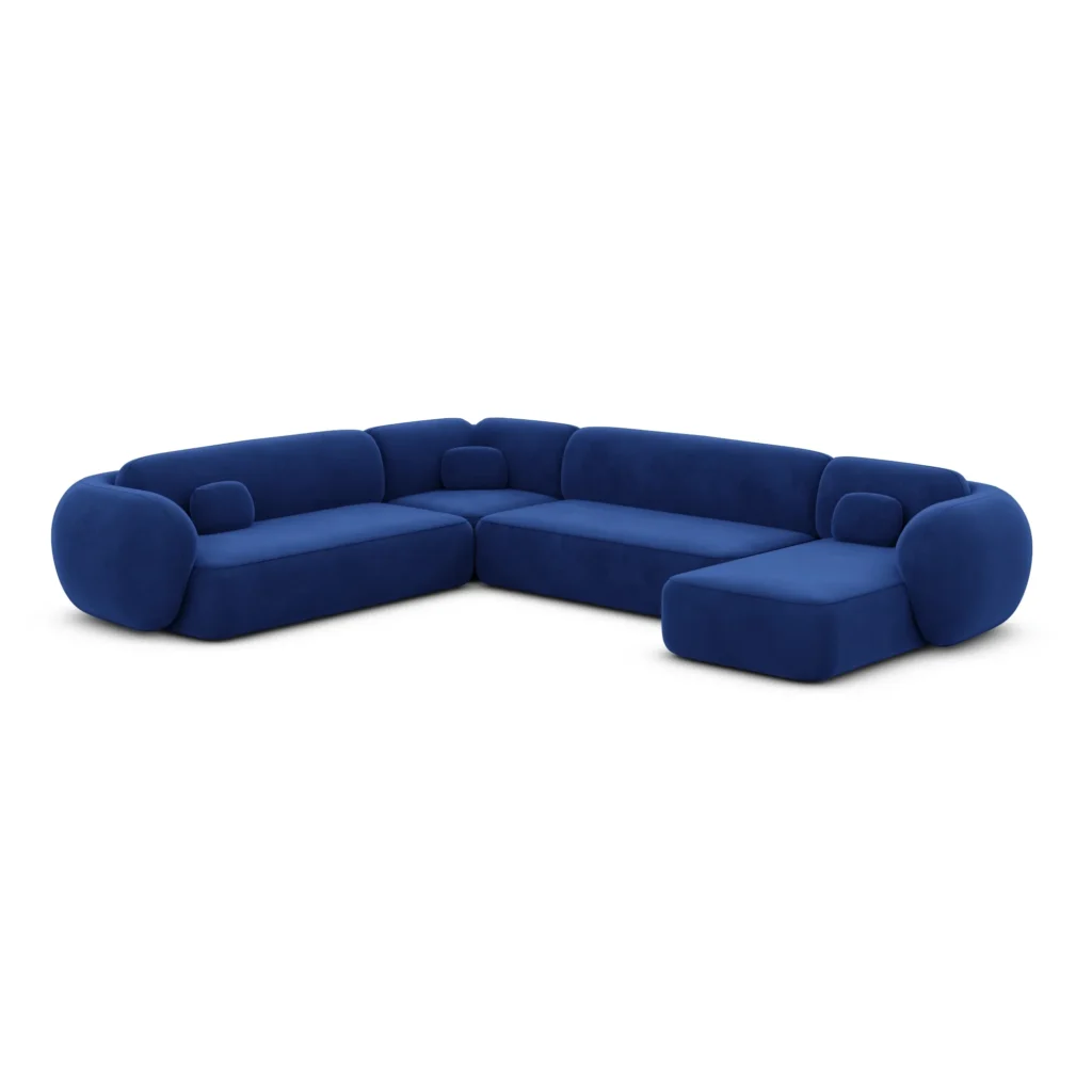 Samtstoff U-Form XXL Wohnlandschaft Mira