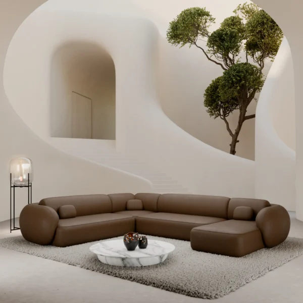 Echtleder U-Form XXL Wohnlandschaft Mira