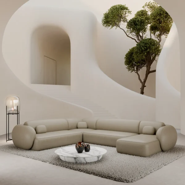 Kunstleder U-Form XXL Wohnlandschaft Mira