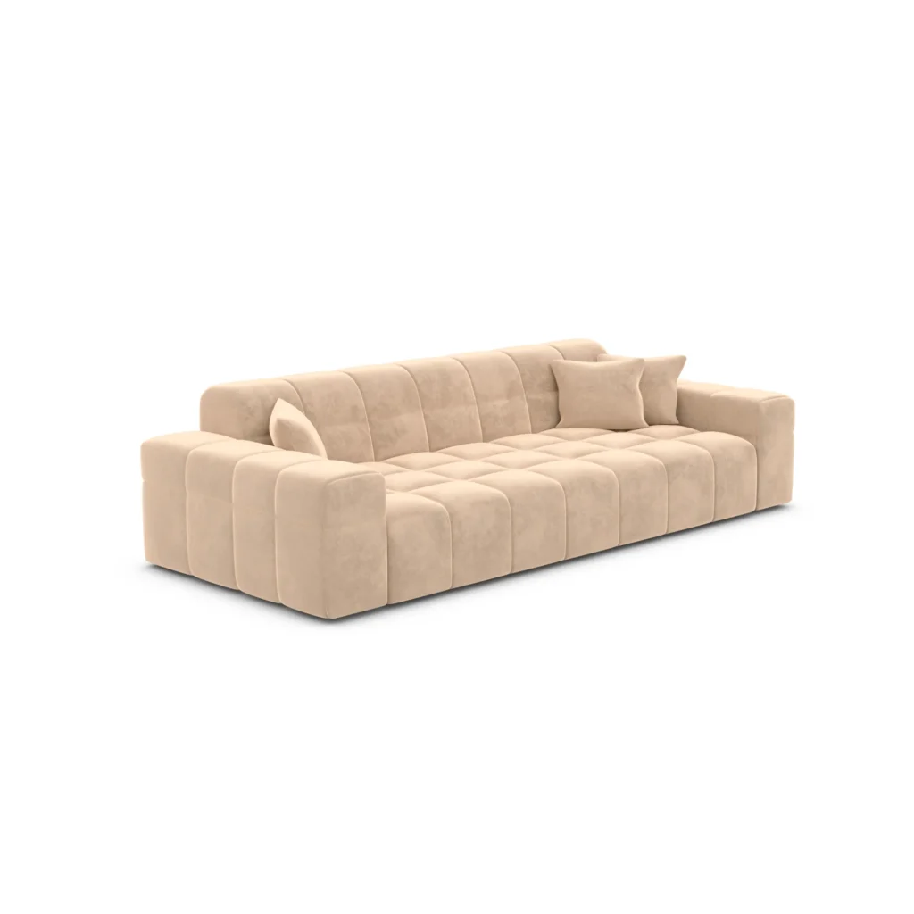 Samtstoff 3-Sitzer Couch Nivara