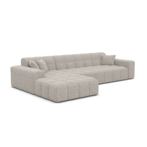 Bouclé L-Form Sofa Nivara