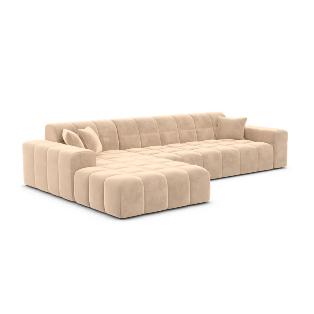 Samtstoff L-Form Sofa Nivara