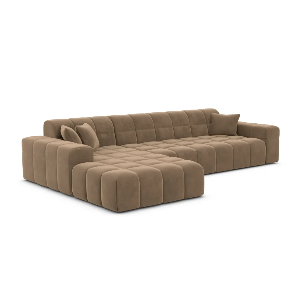Samtstoff L-Form Sofa Nivara