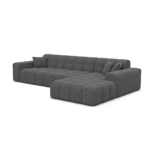 Bouclé L-Form Sofa Nivara
