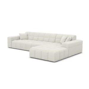 Bouclé L-Form Sofa Nivara