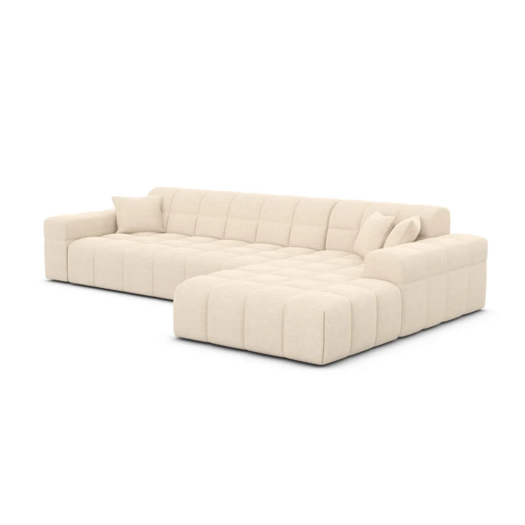 Strukturstoff L-Form Sofa Nivara
