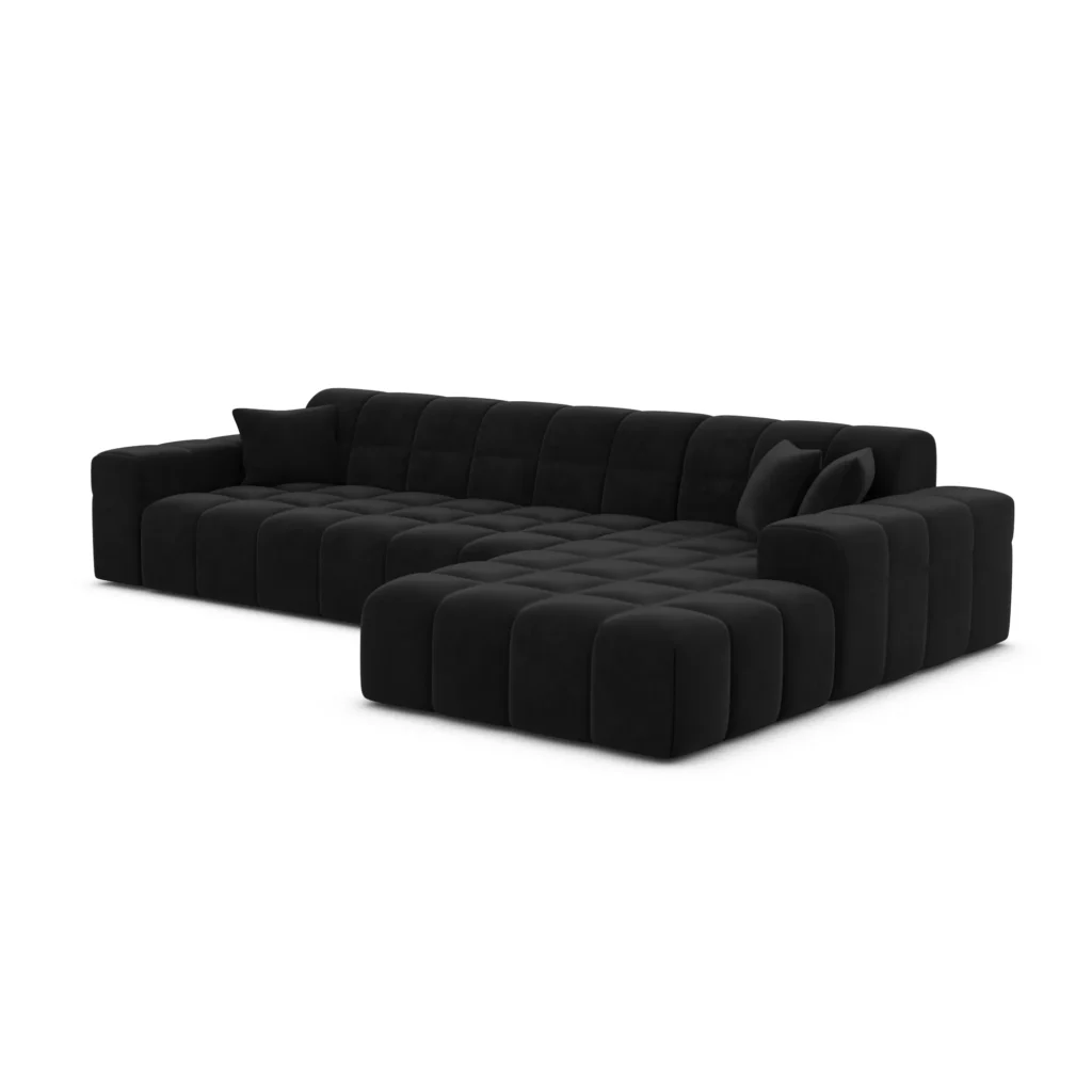 Samtstoff L-Form Sofa Nivara