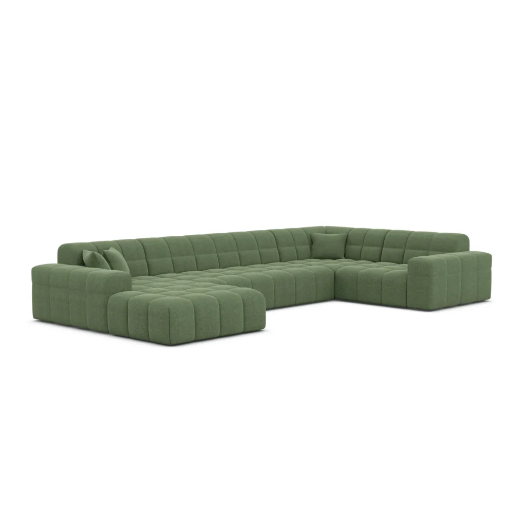 Strukturstoff U-Form XL Wohnlandschaft Nivara