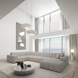 Bouclé U-Form XL Wohnlandschaft Nivara