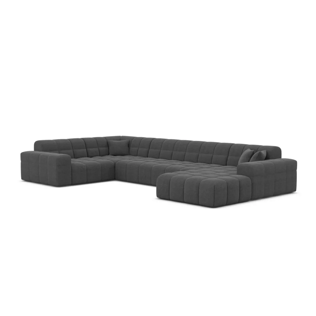 Strukturstoff U-Form XL Wohnlandschaft Nivara