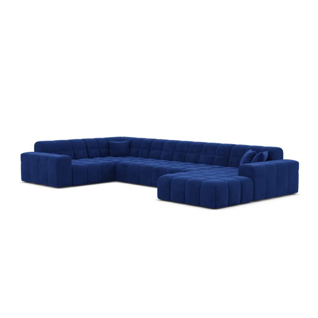 Samtstoff U-Form XL Wohnlandschaft Nivara