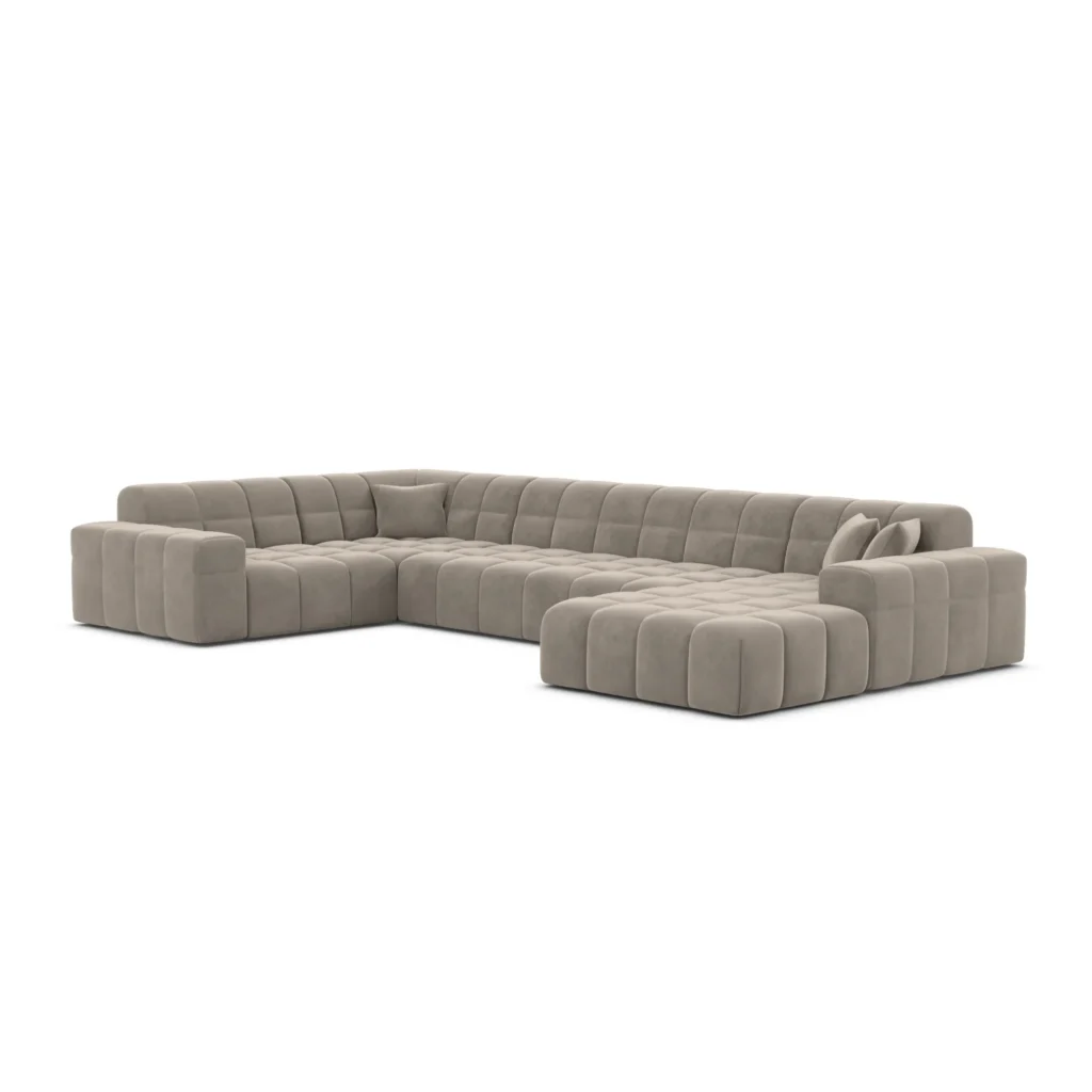 Samtstoff U-Form XL Wohnlandschaft Nivara