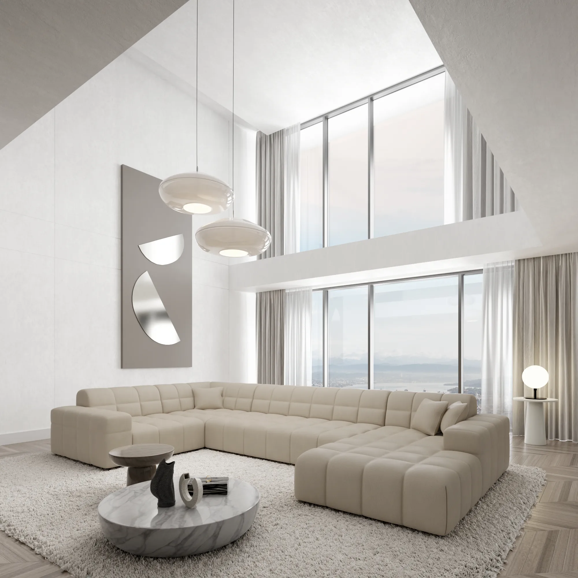 Echtleder U-Form XL Wohnlandschaft Nivara