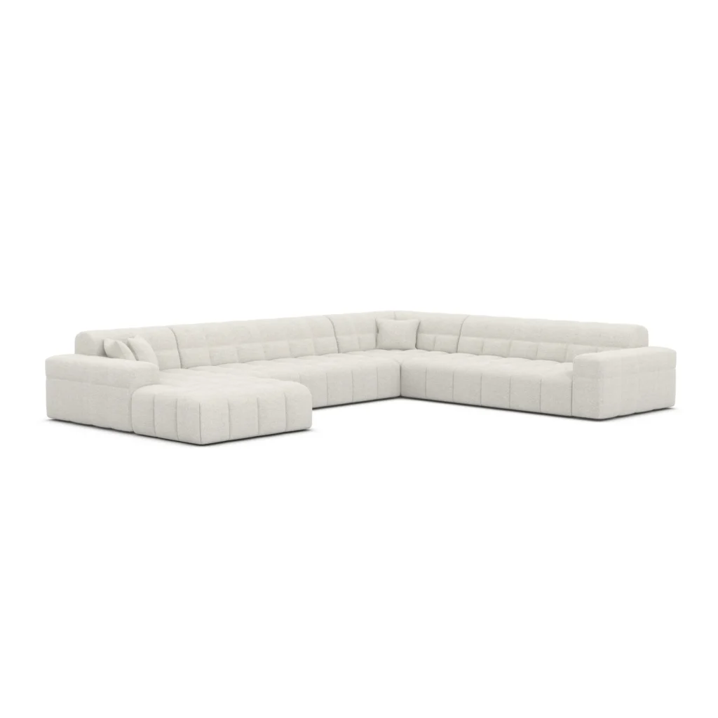Bouclé U-Form XXL Wohnlandschaft Nivara
