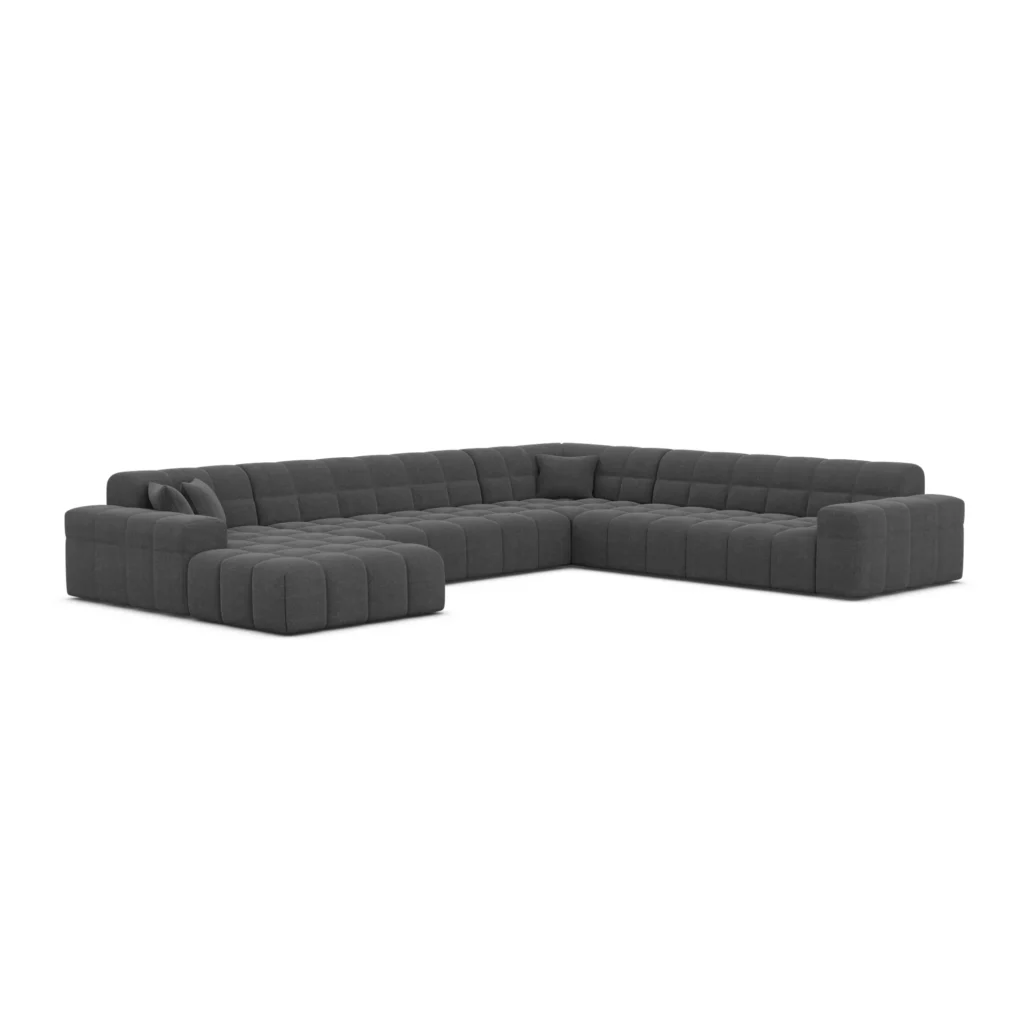 Strukturstoff U-Form XXL Wohnlandschaft Nivara