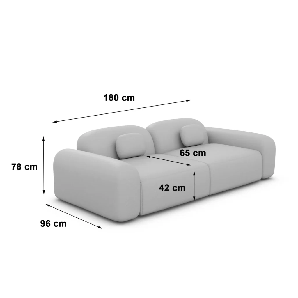 Bouclé 2-Sitzer Couch Nuvia