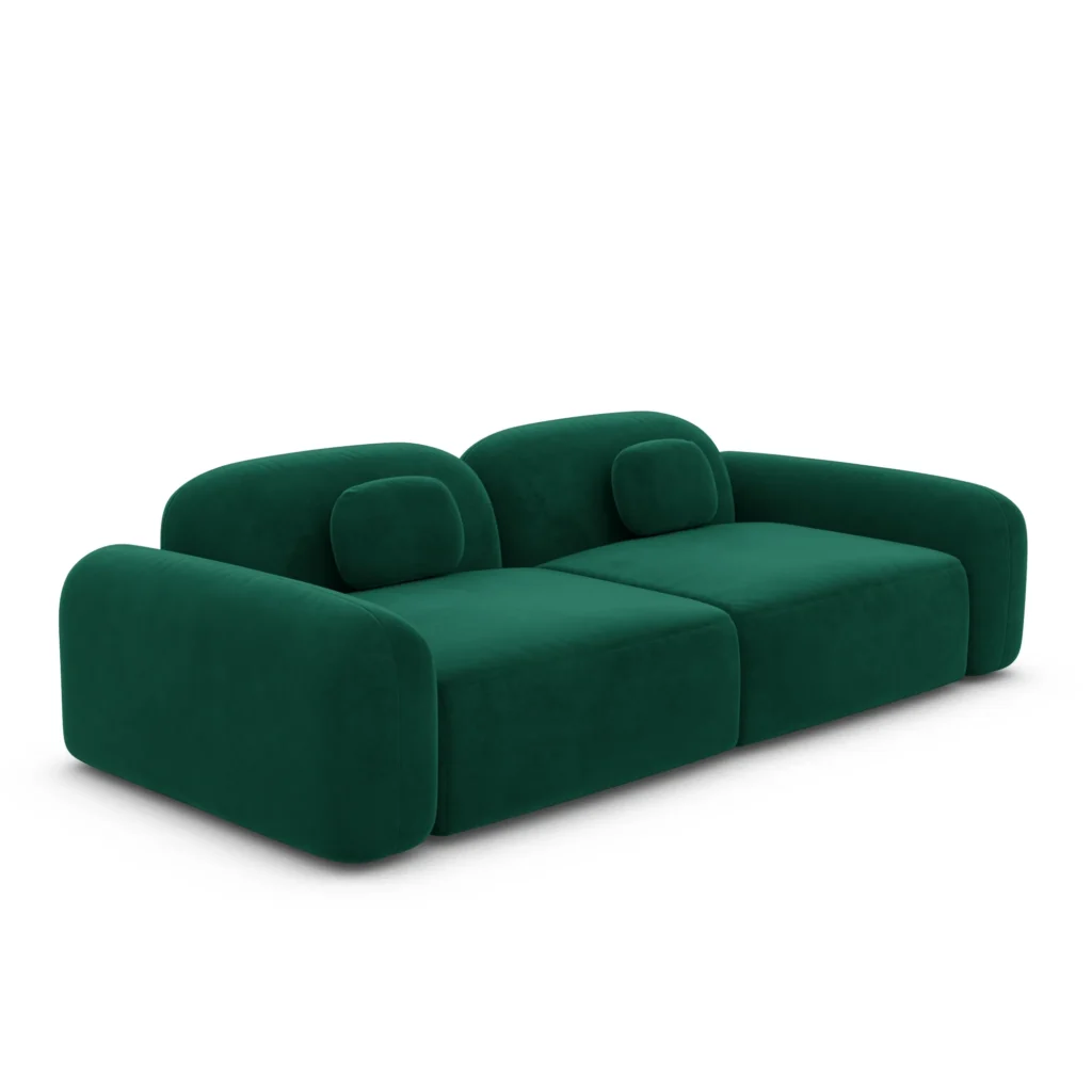 Samtstoff 2-Sitzer Couch Nuvia
