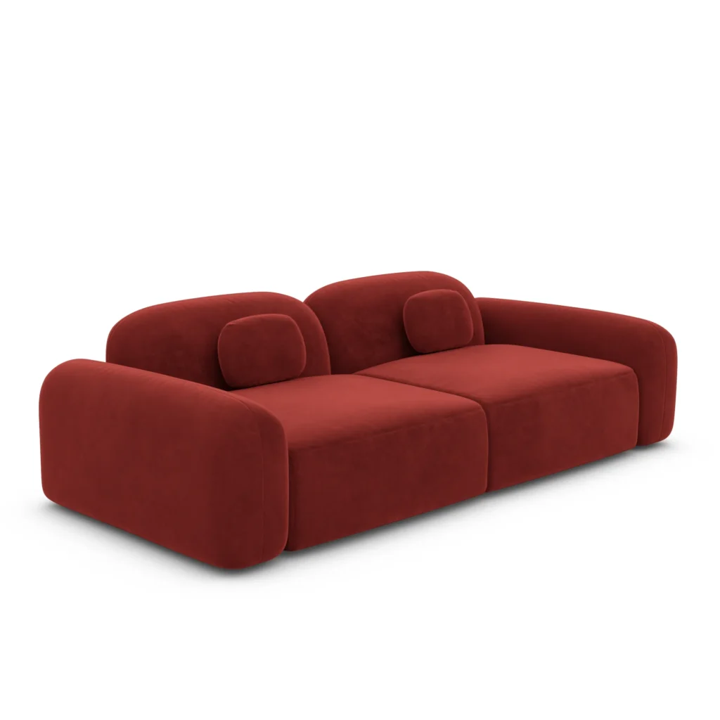 Samtstoff 2-Sitzer Couch Nuvia