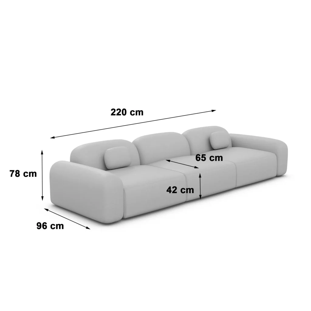 Bouclé 3-Sitzer Couch Nuvia