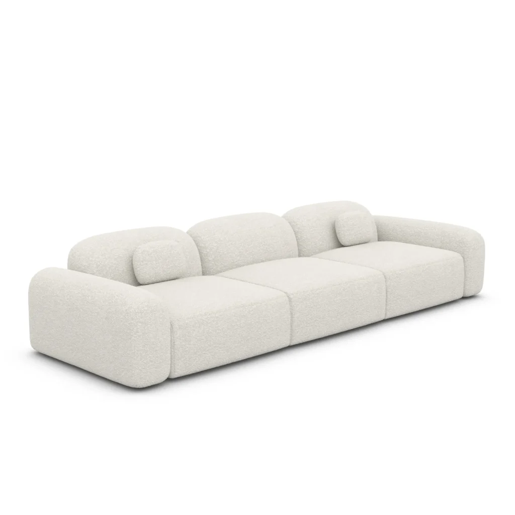 Bouclé 3-Sitzer Couch Nuvia