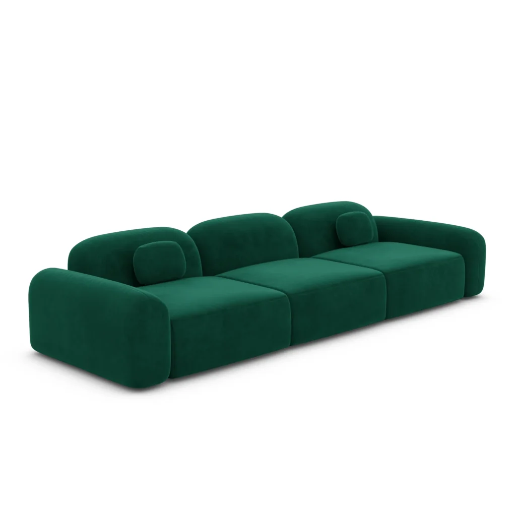 Samtstoff 4-Sitzer Couch Nuvia