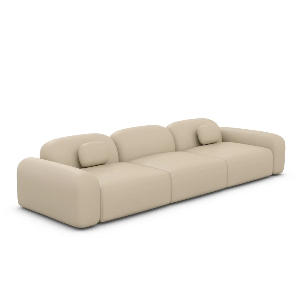 Echtleder 4-Sitzer Couch Nuvia
