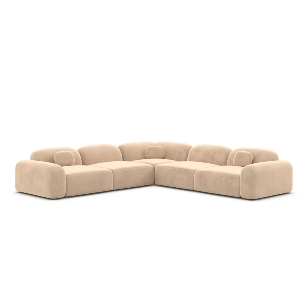 Samtstoff Ecksofa Nuvia