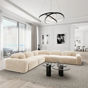 Samtstoff Ecksofa Nuvia