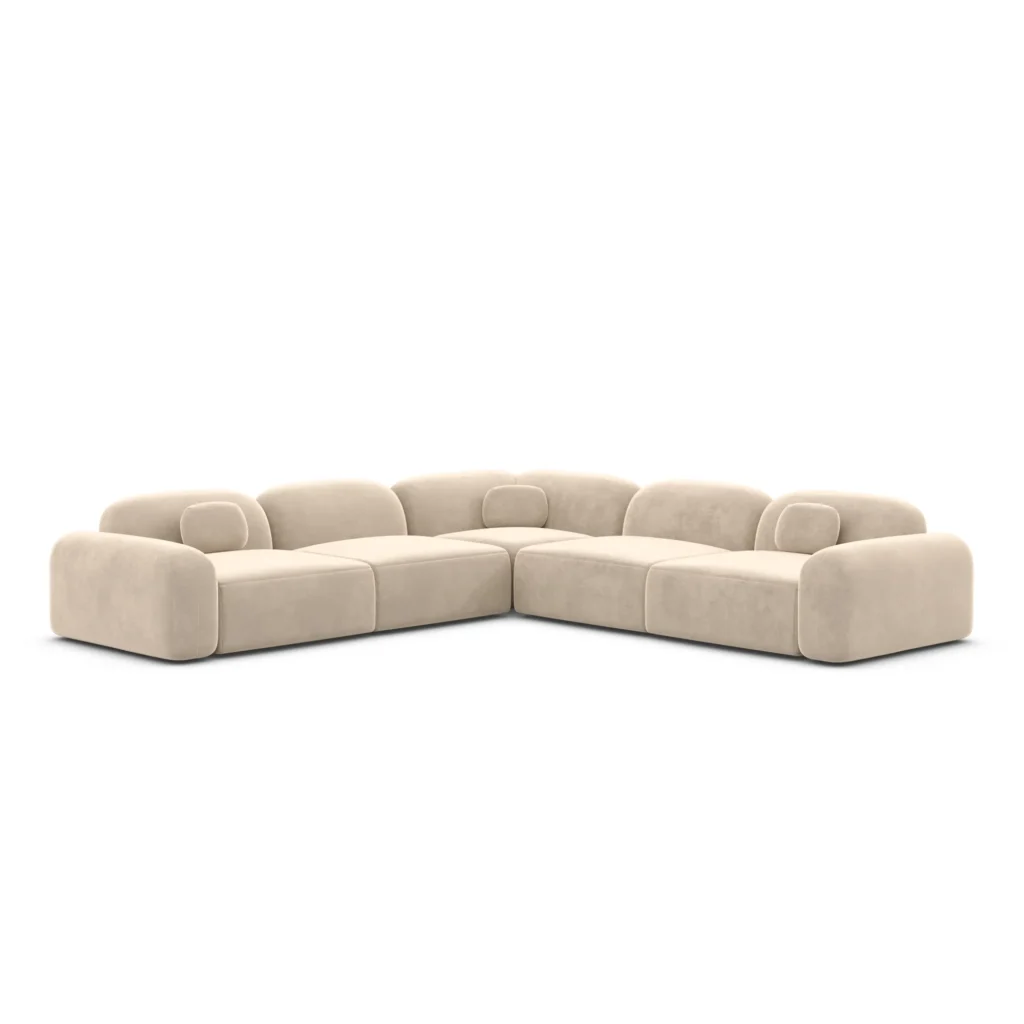 Samtstoff Ecksofa Nuvia