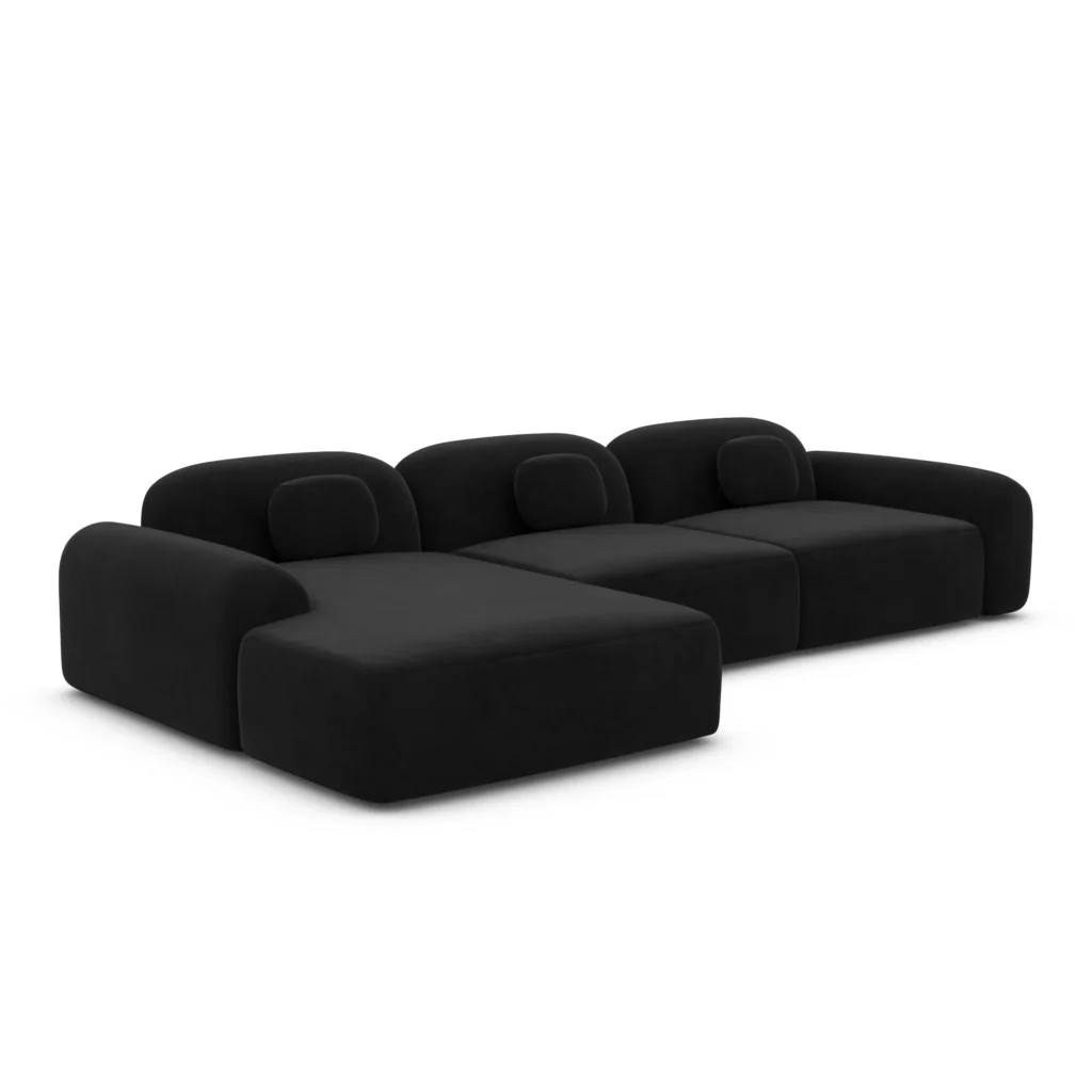 Samtstoff L-Form Sofa Nuvia