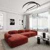 Samtstoff L-Form Sofa Nuvia